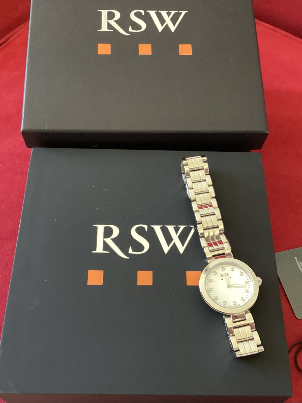 Women's Silver Stainless Steel Watch with White Mother-of-Pearl Dial  .NEW